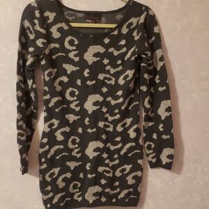 Takeout Charcoal Knit Sweater Tunic Top